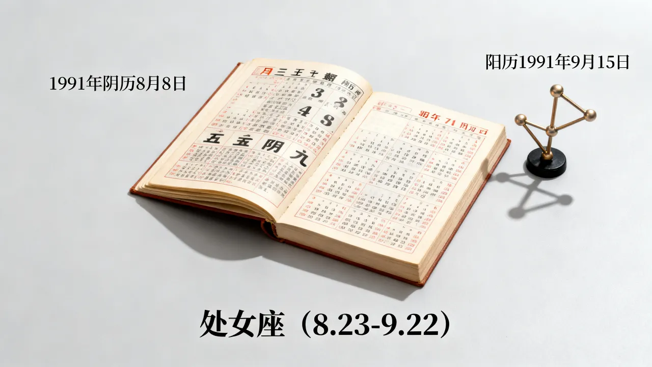 1991阴历8月8是什么星座,对应阳历几月几号? 1991阴历8月8是什么星座,对应阳历几月几号?