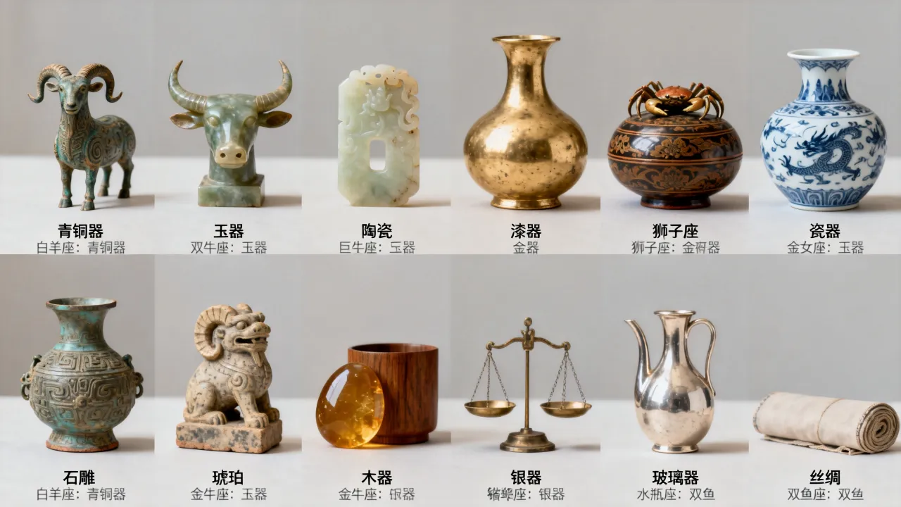 十二星座代表的文物有哪些,各星座专属文物是什么? 十二星座代表的文物有哪些,各星座专属文物是什么?