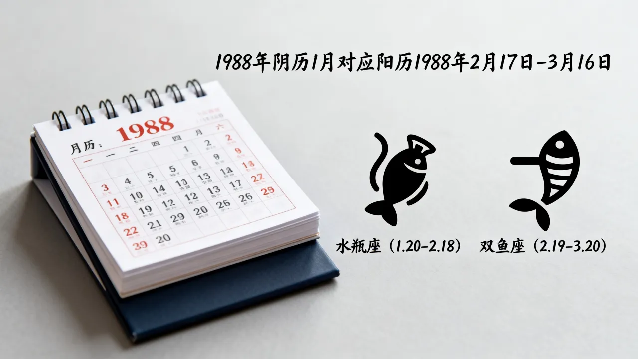1988年阴历1月是什么星座,农历一月出生对应阳历是几月 1988年阴历1月是什么星座,农历一月出生对应阳历是几月