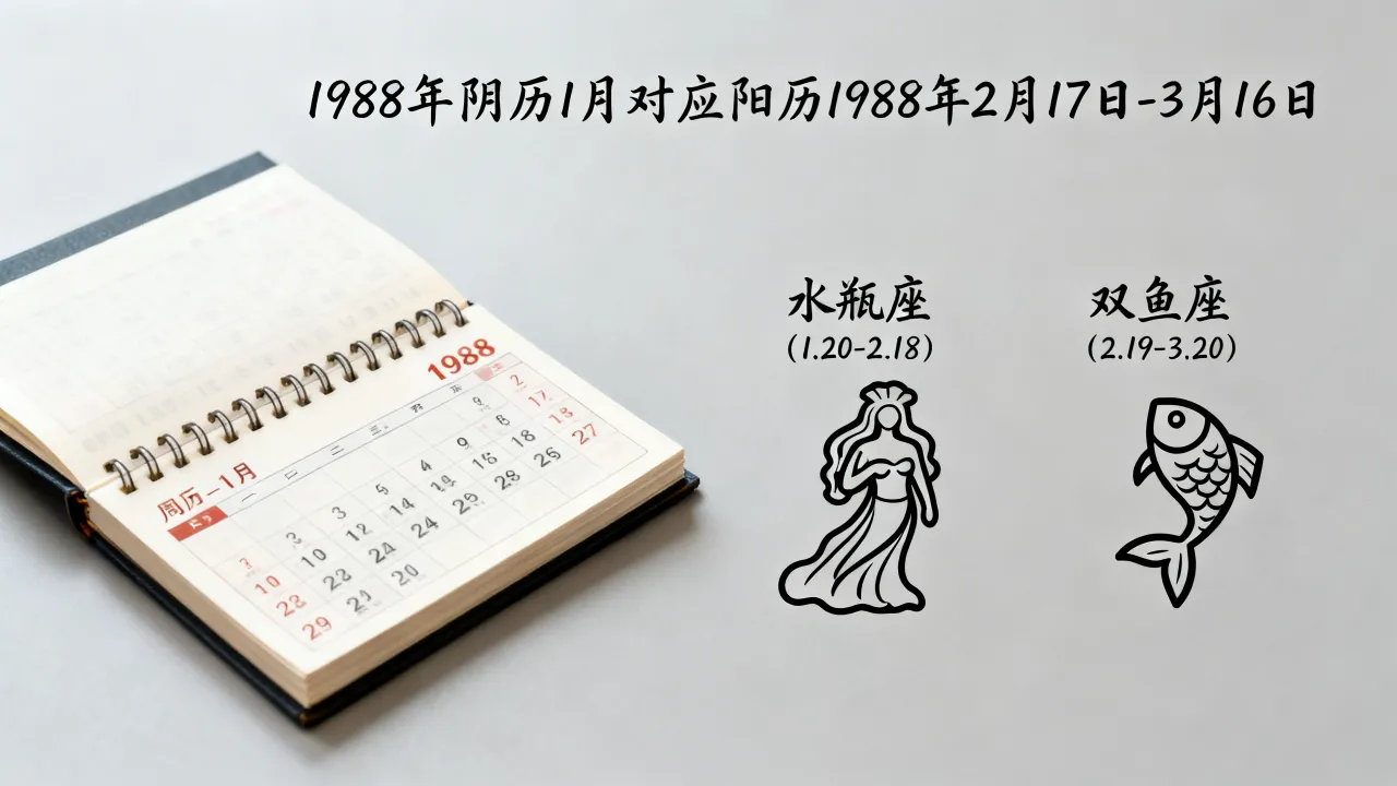 1988年阴历1月是什么星座,农历一月出生对应阳历是几月 1988年阴历1月是什么星座,农历一月出生对应阳历是几月