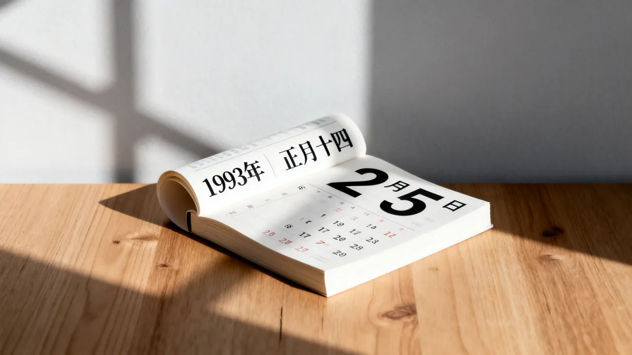 1993年阴历正月十四是阳历几号？农历阳历转换