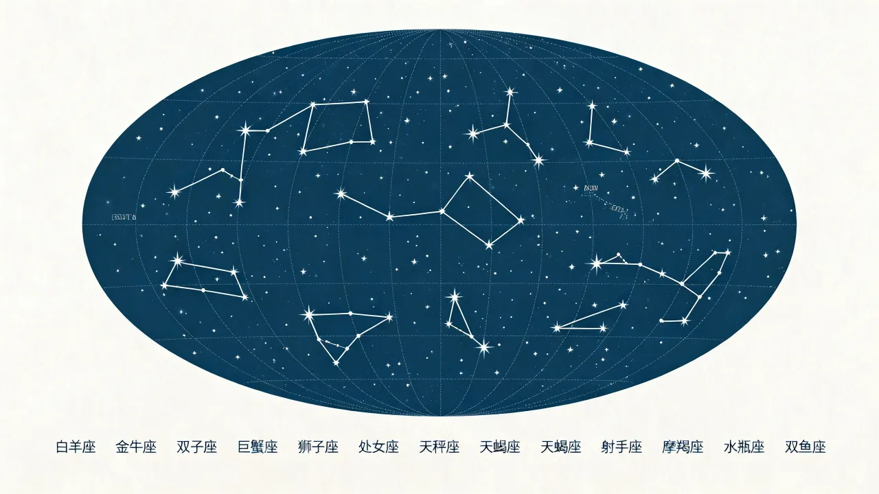 十二星座星图简图怎么看?,十二星座星图简图高清图片 十二星座星图简图怎么看?,十二星座星图简图高清图片