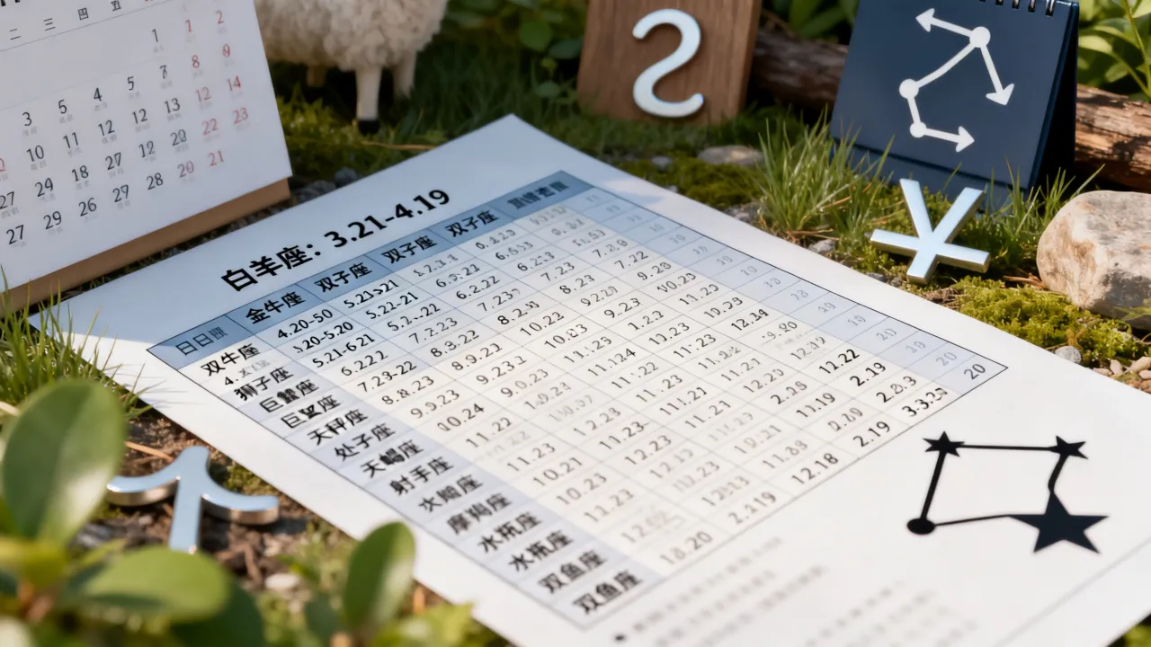 十二星座真正的日期是什么，十二星座日期查询表