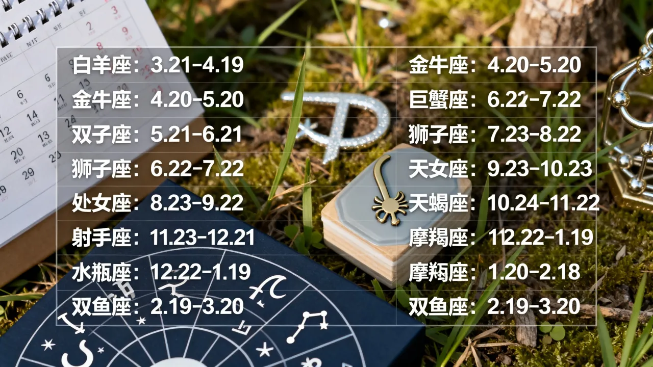 十二星座真正的日期是什么，十二星座日期查询表