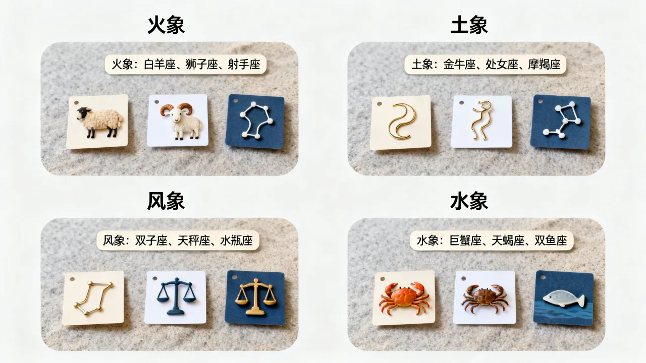 十二星座分别是什么系，火象土象风象水象分别有哪些星座