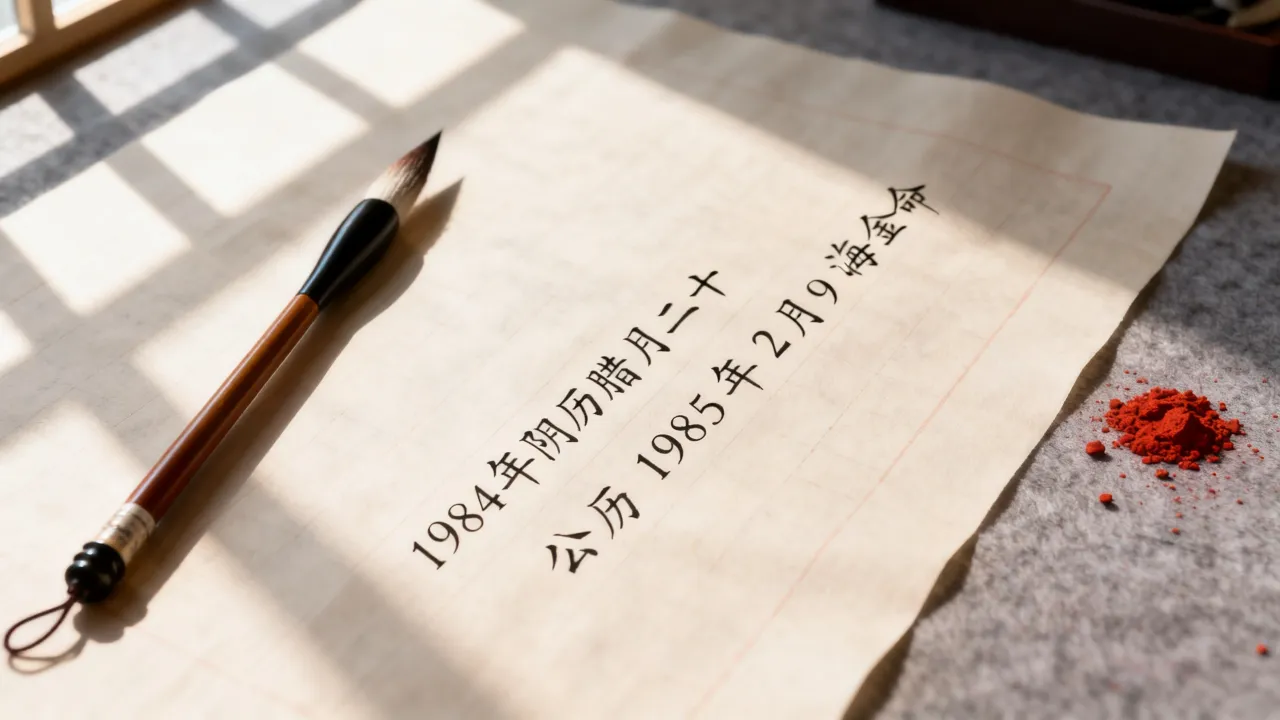 84年阴历腊月二十是公历几号，是什么命？