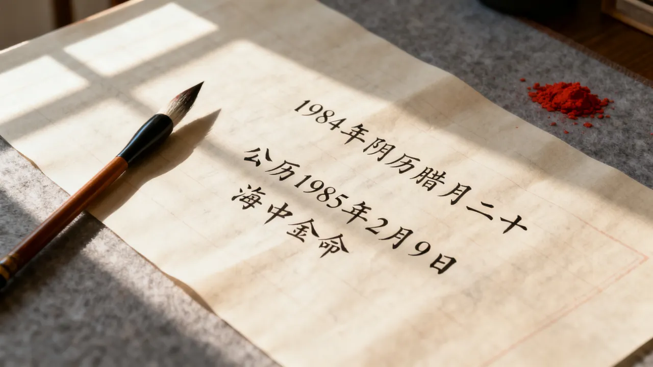 84年阴历腊月二十是公历几号，是什么命？