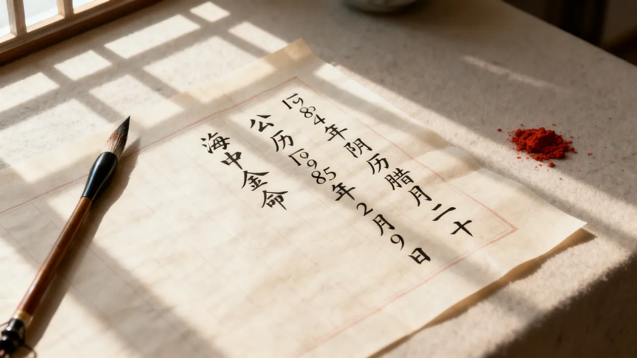 84年阴历腊月二十是公历几号，是什么命？