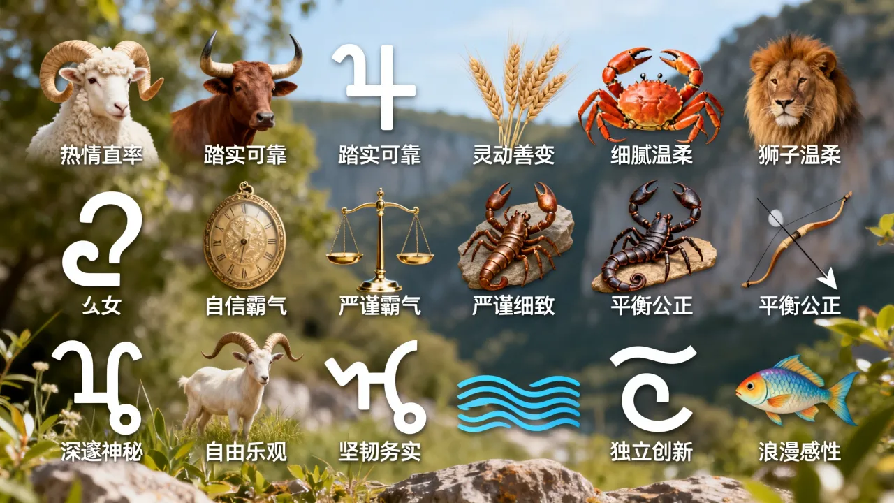 如何用词语形容十二星座?十二星座性格特征全解析 如何用词语形容十二星座?十二星座性格特征全解析