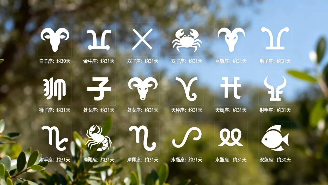 十二星座时长各是多久，星座时间长短怎么排序？