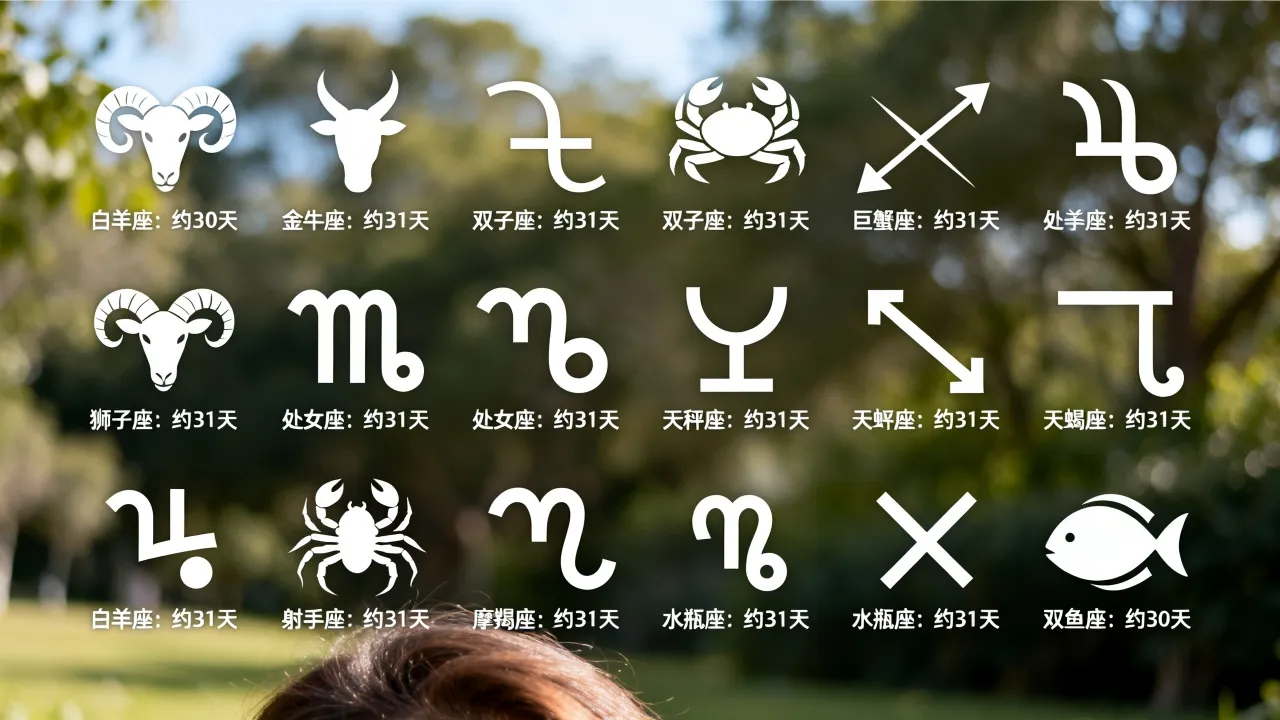 十二星座时长各是多久，星座时间长短怎么排序？