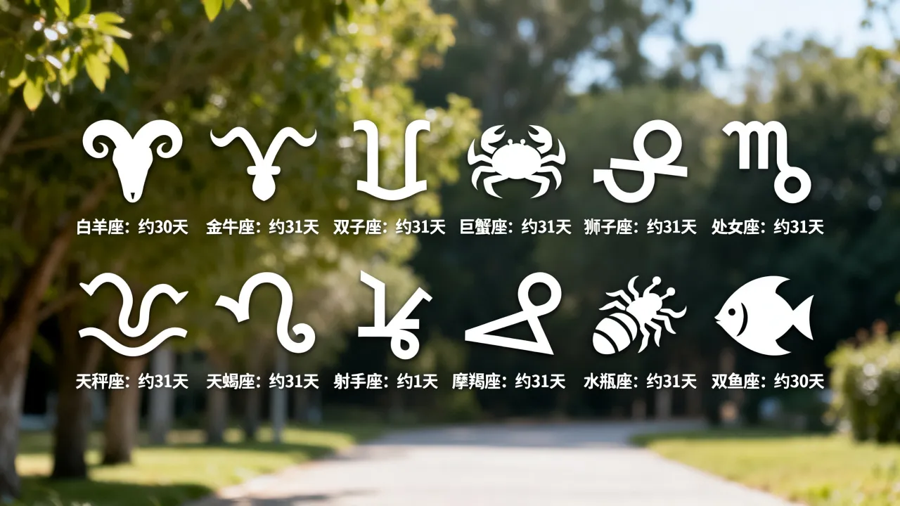 十二星座时长各是多久，星座时间长短怎么排序？