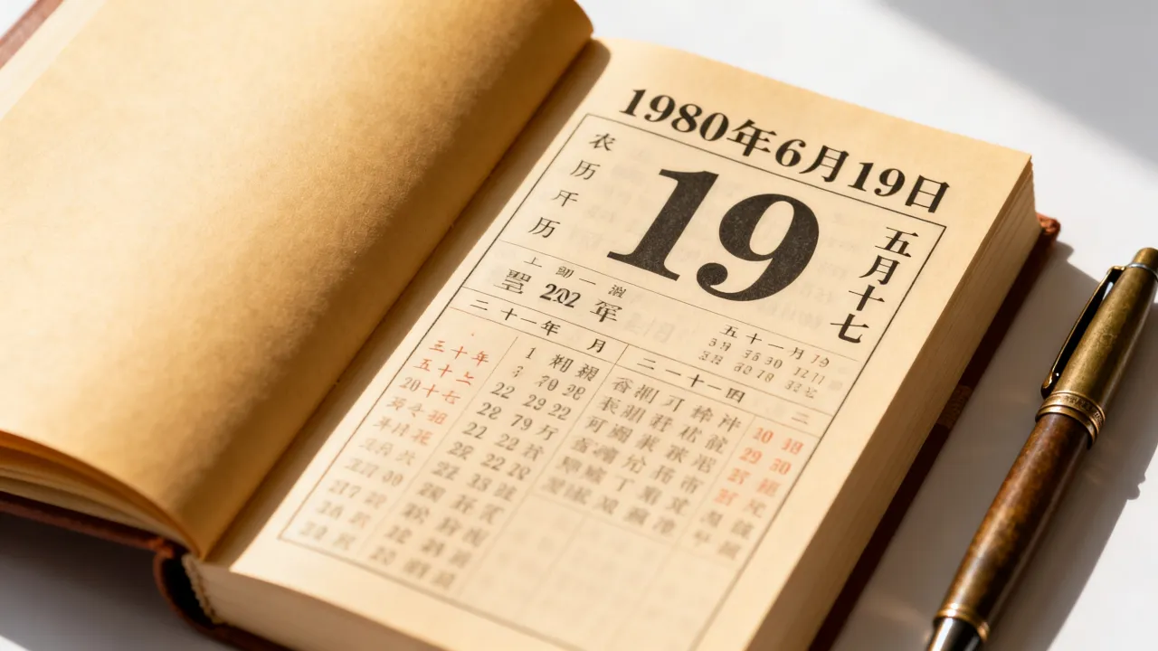 1980619阴历是几月几号?1980年6月19日农历查询 1980619阴历是几月几号?1980年6月19日农历查询
