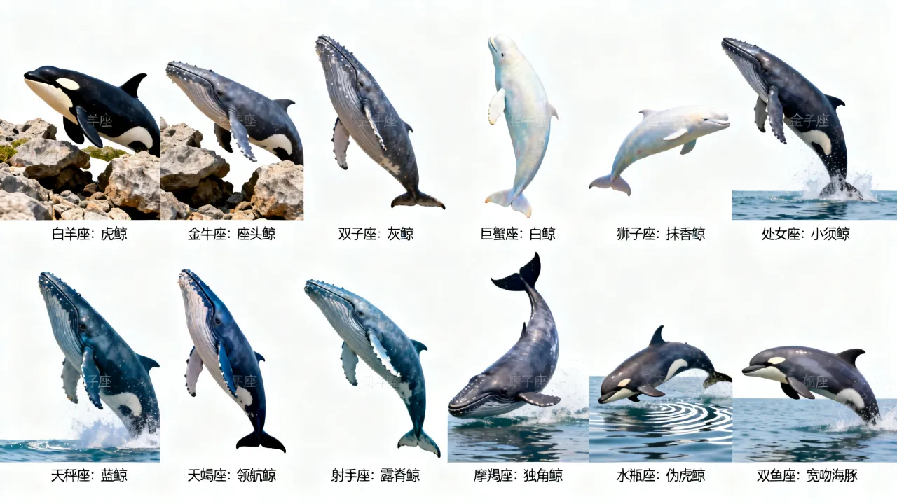 十二星座对应的鲸鱼是什么？十二星座鲸鱼有哪些？