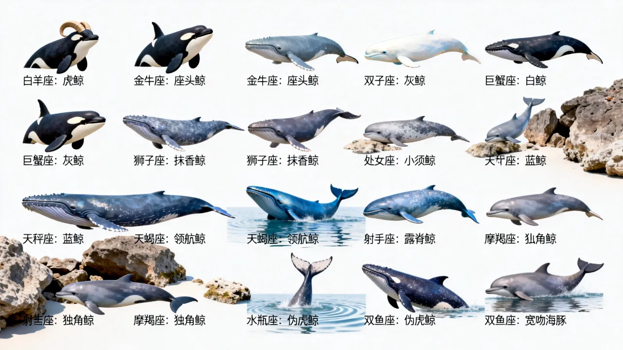十二星座对应的鲸鱼是什么？十二星座鲸鱼有哪些？