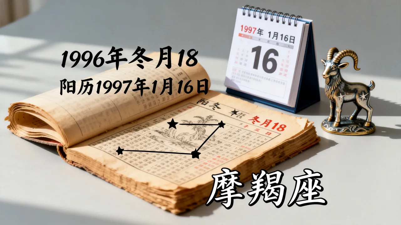 96冬月18阴历是阳历几月几号,是什么星座 96冬月18阴历是阳历几月几号,是什么星座