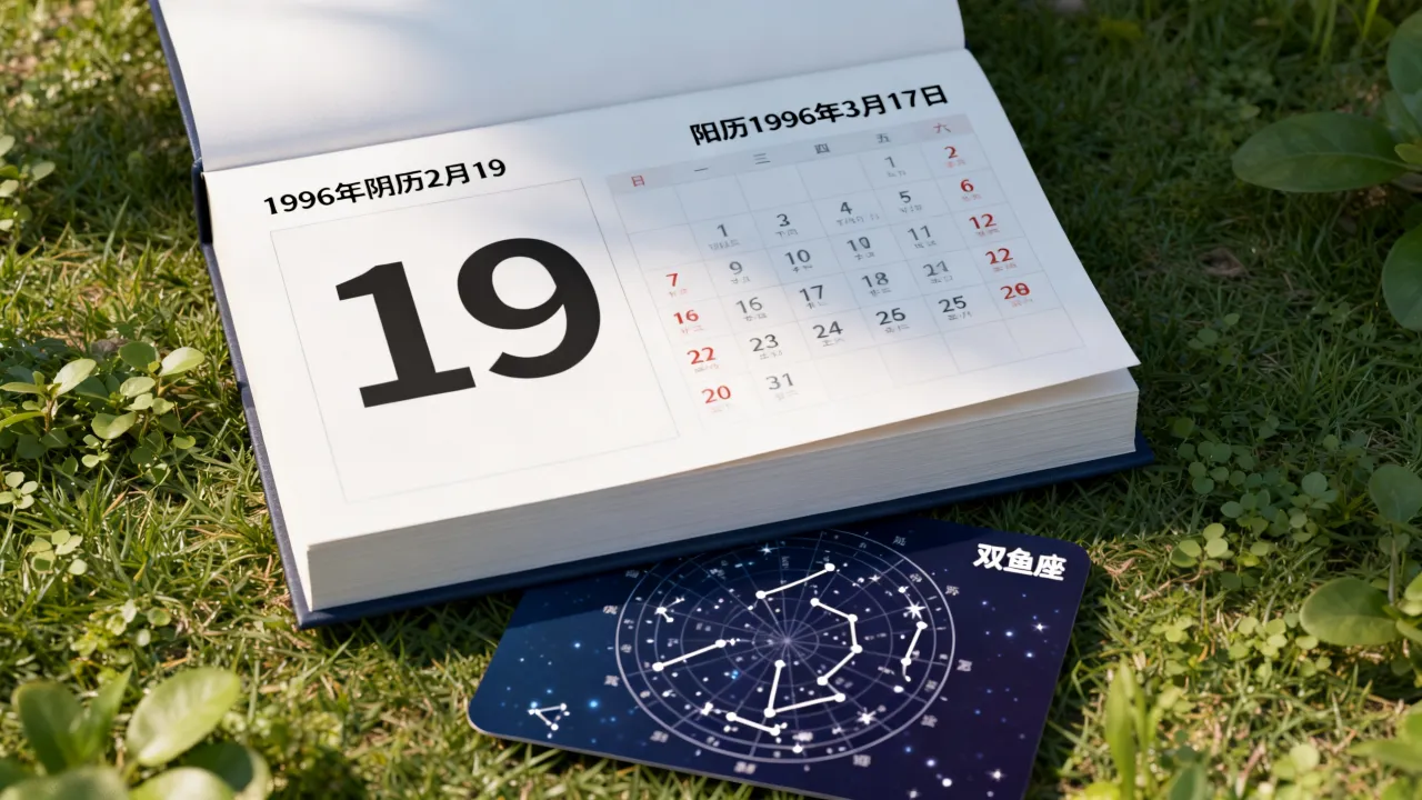 1996阴历2月19是什么星座，阳历是几月几号？