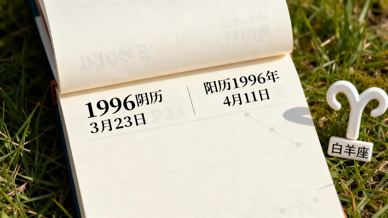 1996阴历3月23日是什么星座，农历生日阳历对照日期几号