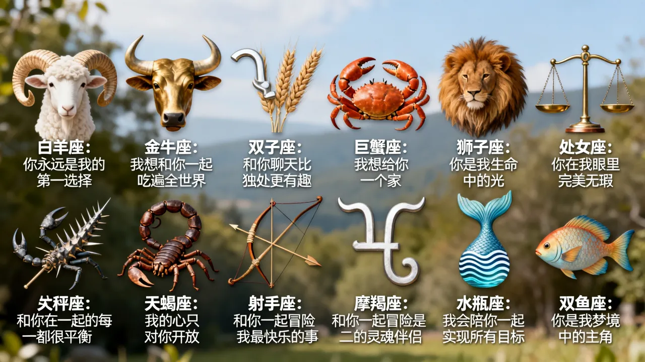 十二星座最想听的情话,对十二星座说的一句话是什么 十二星座最想听的情话,对十二星座说的一句话是什么