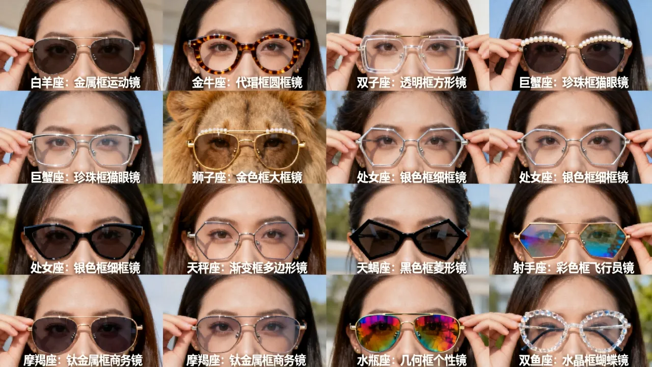 十二星座女生适合戴什么眼镜?哪款眼镜最旺桃花运。 十二星座女生适合戴什么眼镜?哪款眼镜最旺桃花运。