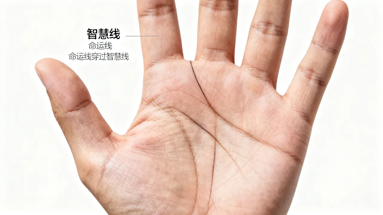 命运线在智慧线代表什么，命运线穿过智慧线是什么征兆