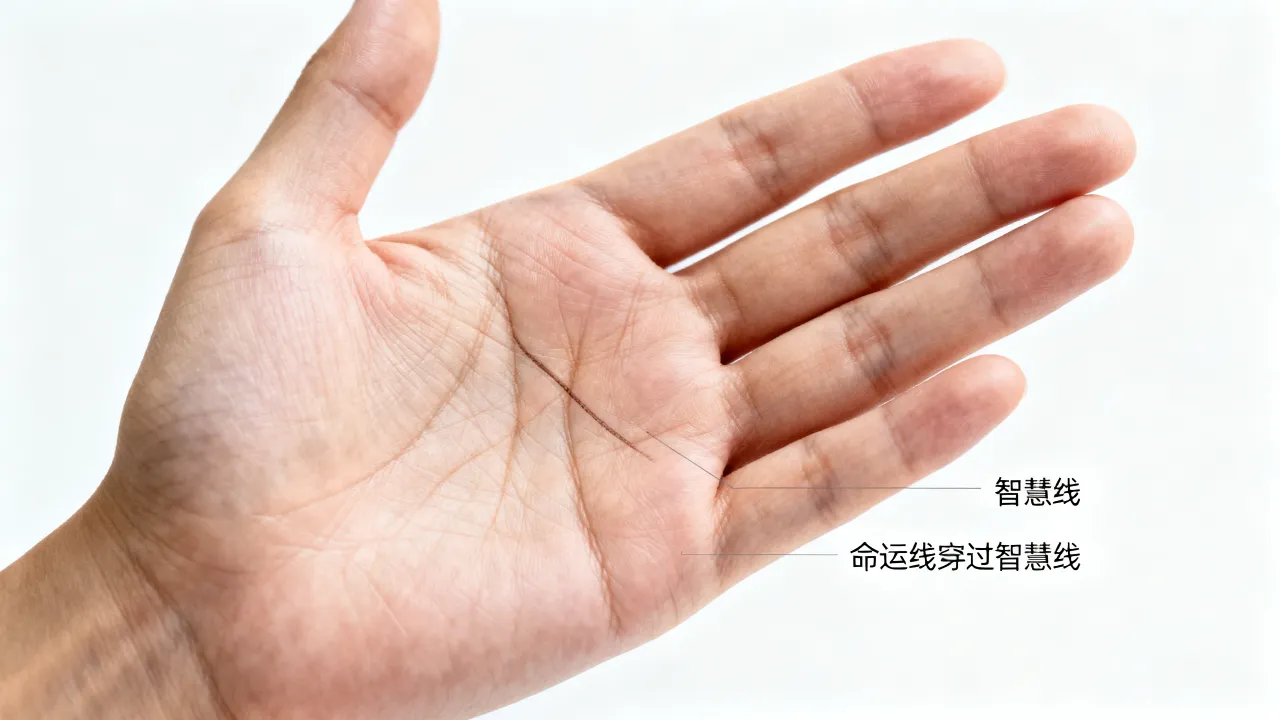 命运线在智慧线代表什么，命运线穿过智慧线是什么征兆