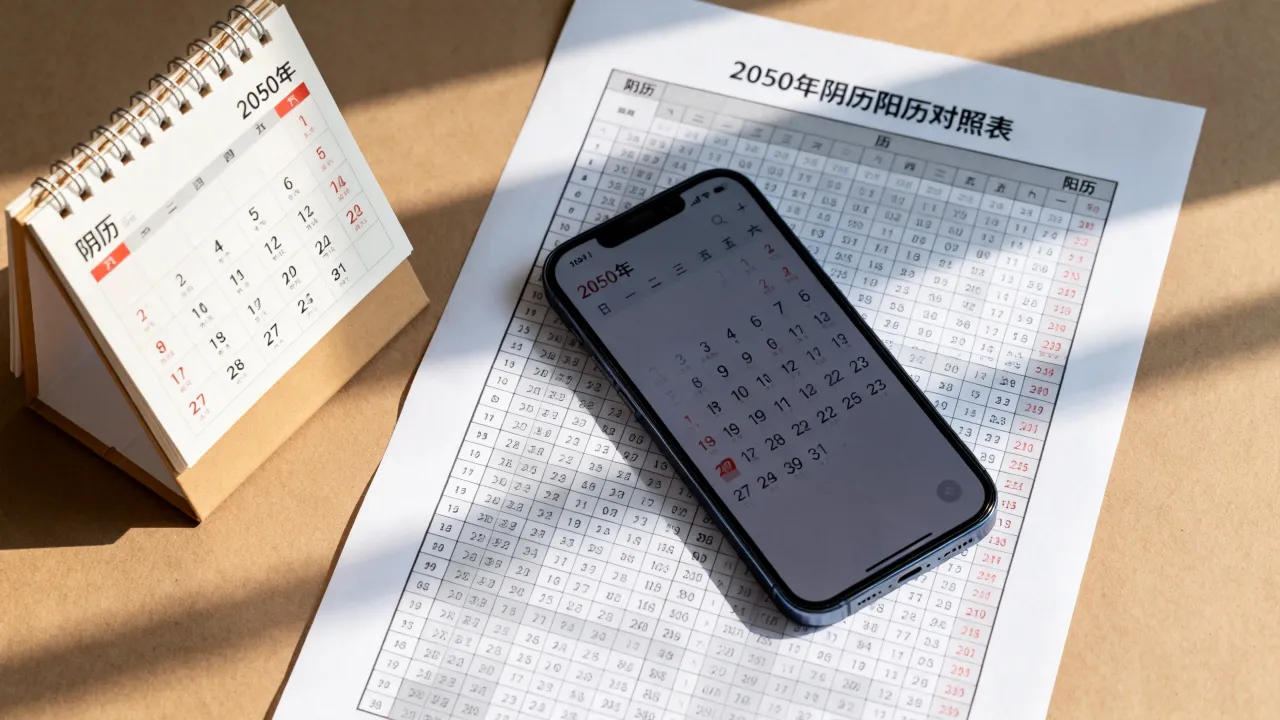 2050年阴历是什么年？2050年阴历阳历对照表怎么查？