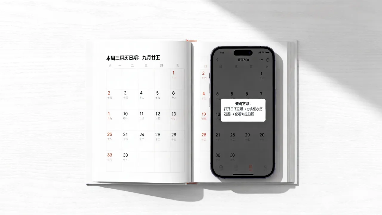 本周三是阴历几月几号，阴历日期查询方法是什么