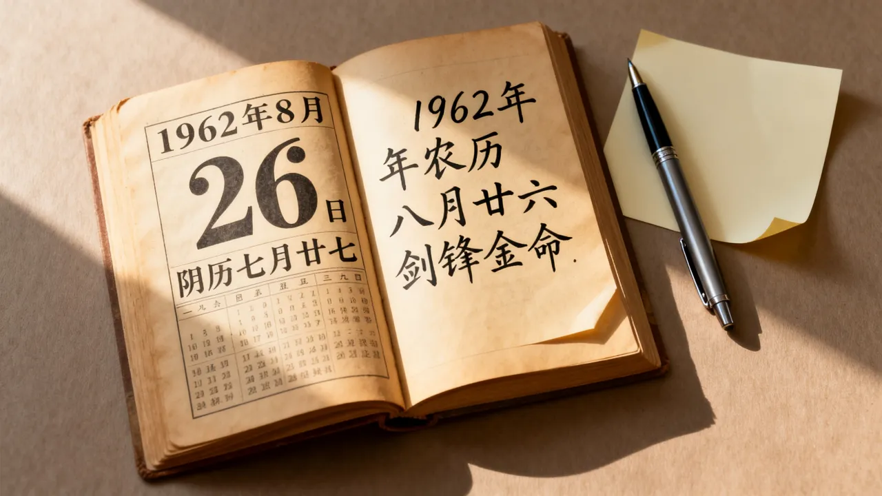 1962.8.26阴历是几号,1962农历8月26日是什么命 1962.8.26阴历是几号,1962农历8月26日是什么命