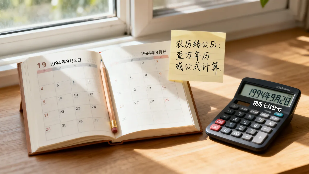 1994年9月2日阴历是几月几号，农历生日公历怎么算