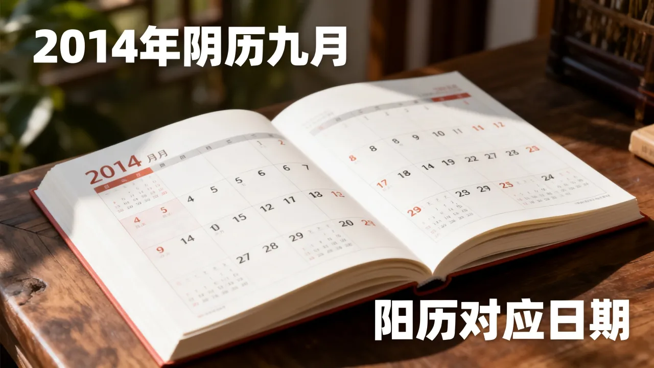 2014年阴历九月是几月几号，阴历九月对应阳历什么时候