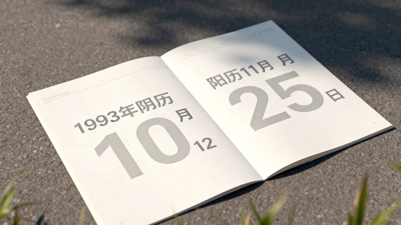 1993年阴历10月12是阳历几号，农历生日对应公历哪天？