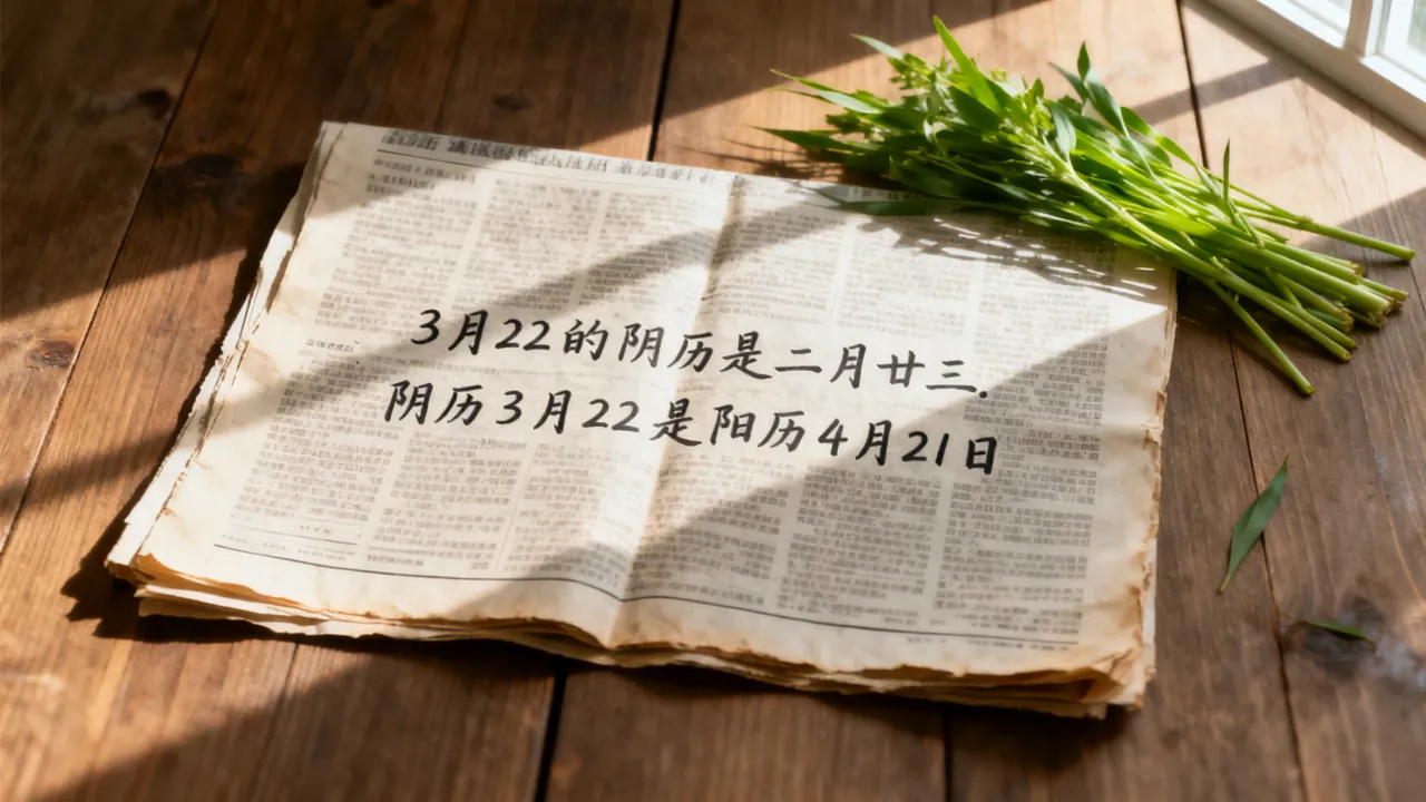 3月22的阴历是几月几号，阴历3月22是阳历几号