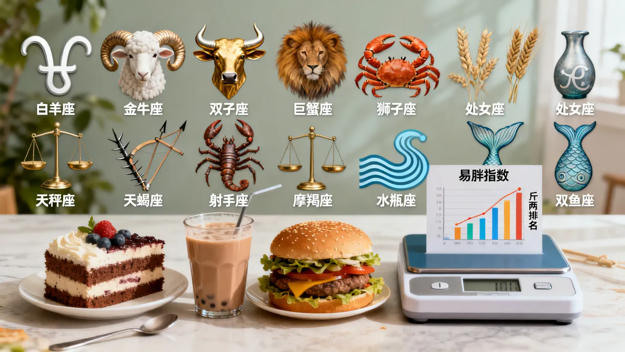 十二星座谁最容易长胖?十二星座斤两排名大揭秘 十二星座谁最容易长胖?十二星座斤两排名大揭秘