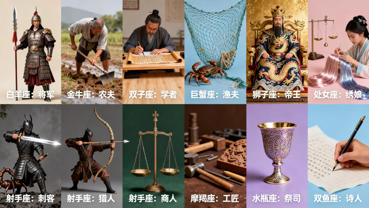 古代十二星座身份是什么，十二星座在古代分别是什么身份？