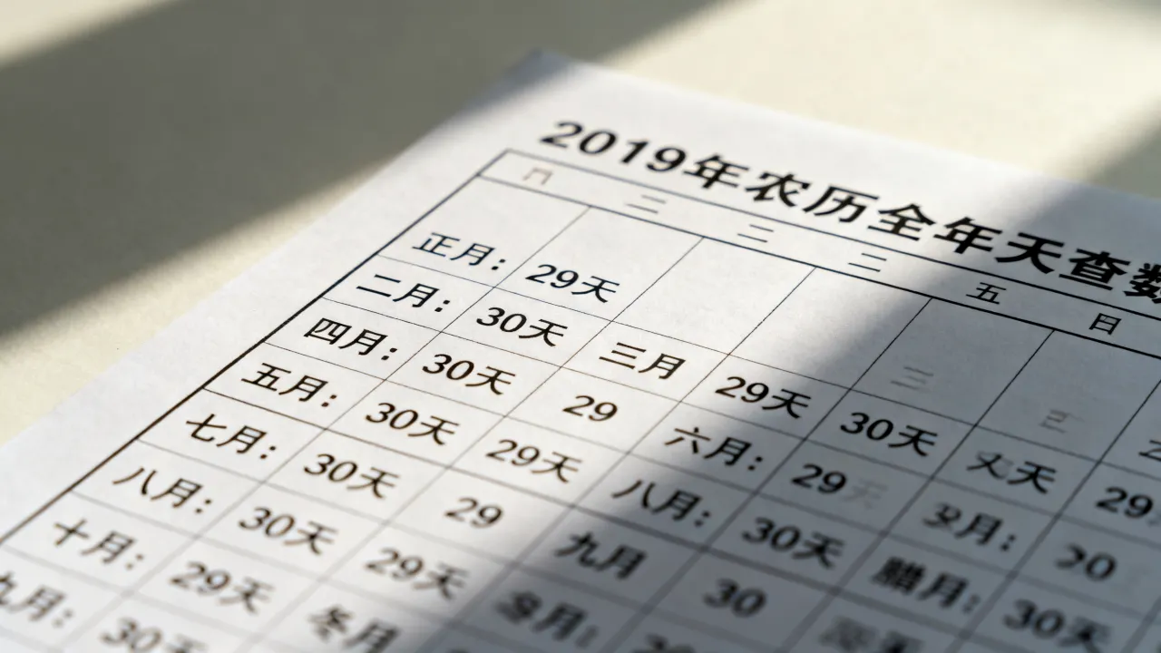 2019年阴历全年有多少天？农历全年天数详细查询表