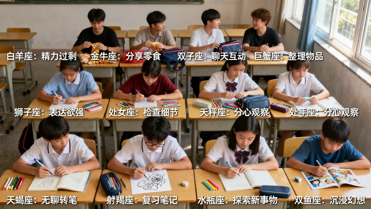 十二星座上课说话的原因？，哪个星座最爱上课说话