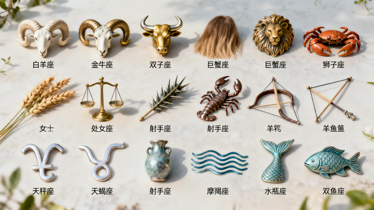 十二星座是哪十二个，十二星座分别都是哪些星座