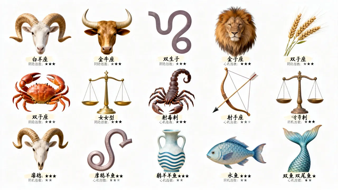 厚黑十二星座哪个最阴险？十二星座谁心机最深