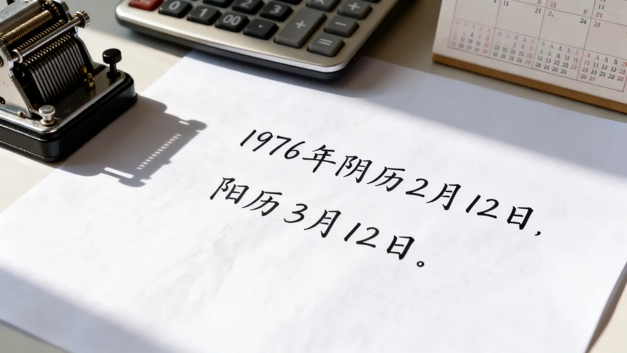 1976年阴历2月12日是阳历几号，阴历阳历转换查询