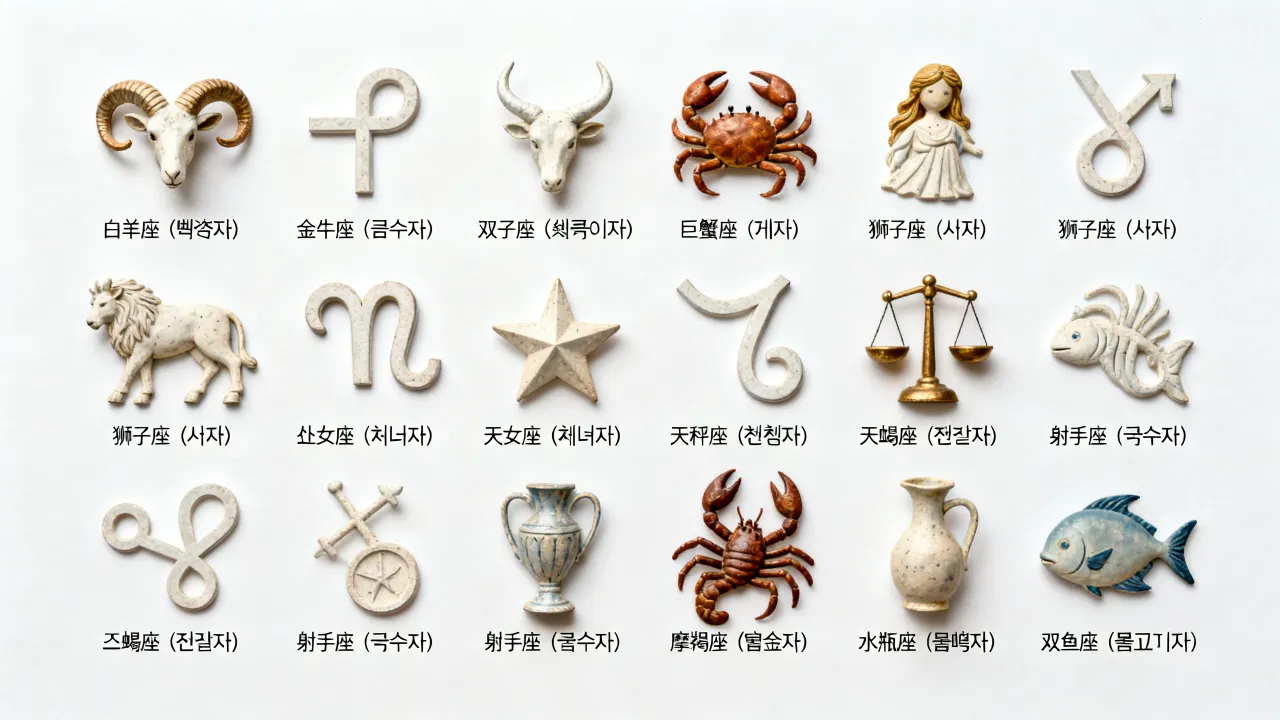 十二星座的韩文是什么,韩语怎么说怎么读怎么写? 十二星座的韩文是什么,韩语怎么说怎么读怎么写?