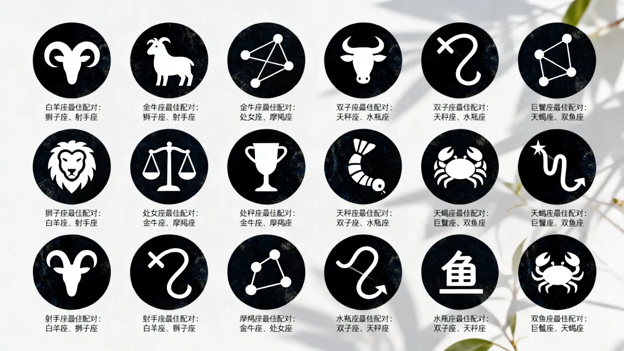 十二星座最相配的星座是什么，十二星座最佳配对表排名查询