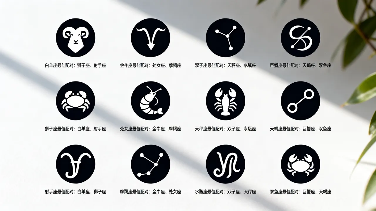 十二星座最相配的星座是什么，十二星座最佳配对表排名查询