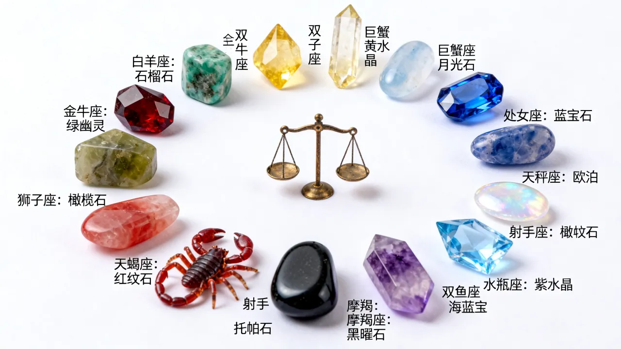 十二星座的星座石分别是什么?你的守护石是哪一颗? 十二星座的星座石分别是什么?你的守护石是哪一颗?