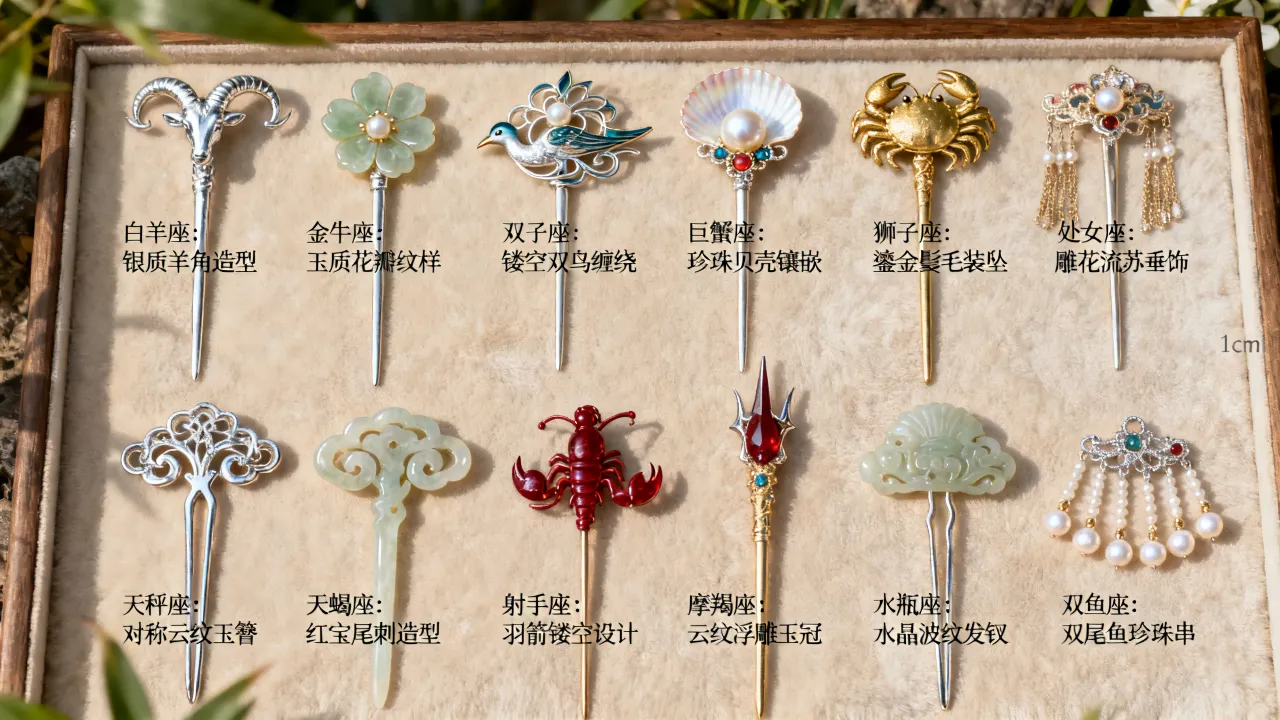 十二星座专属古风头饰有哪些？如何选最适合你的星座发簪，古风头饰搭配秘籍