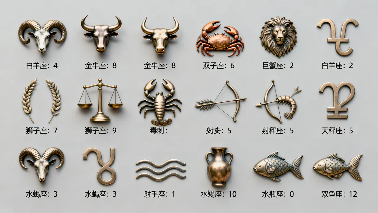 十二星座的倒霉数字是什么，十二星座倒霉数字分别是多少？