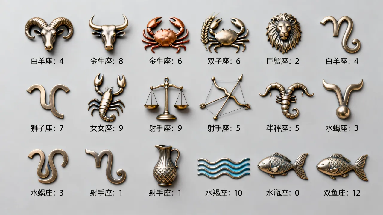 十二星座的倒霉数字是什么，十二星座倒霉数字分别是多少？