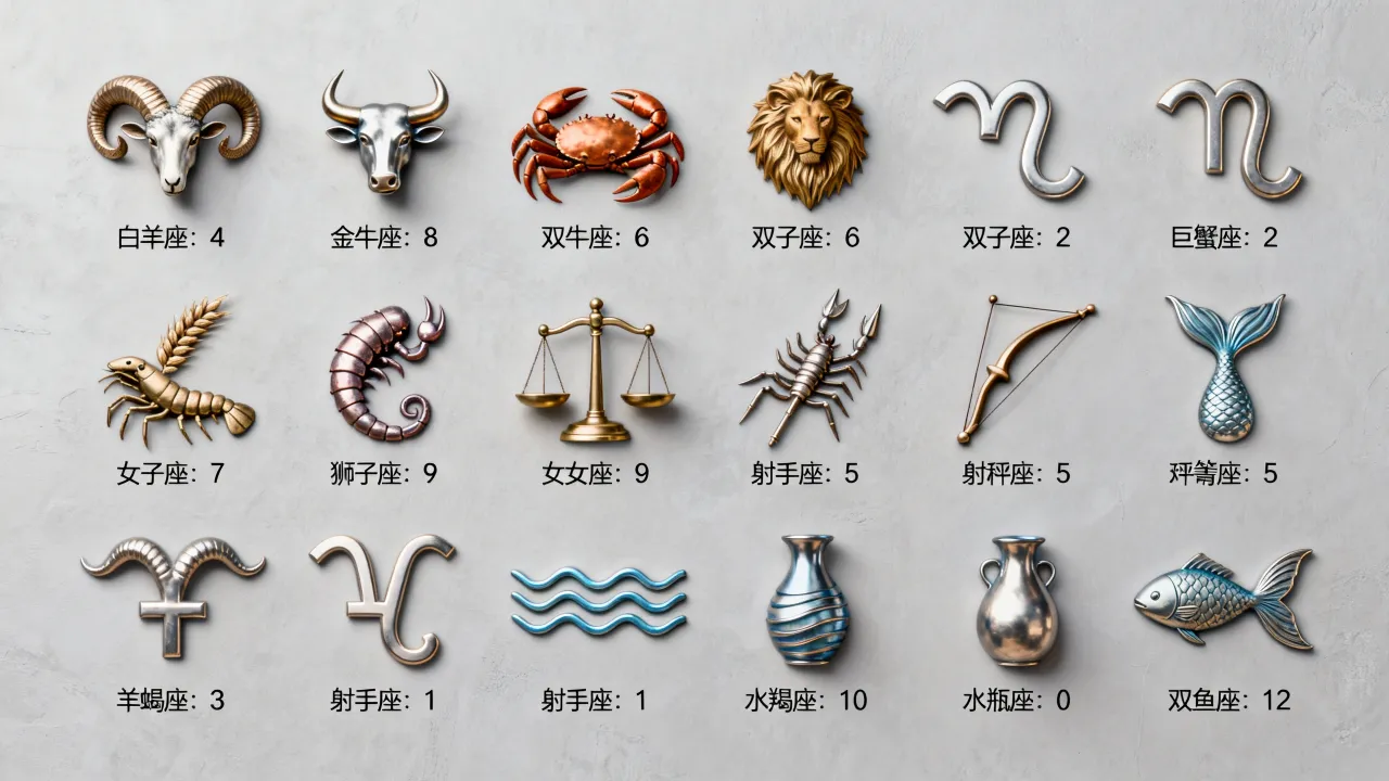 十二星座的倒霉数字是什么，十二星座倒霉数字分别是多少？