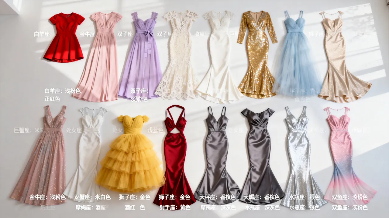 十二星座伴娘裙子怎么选？伴娘礼服颜色搭配推荐