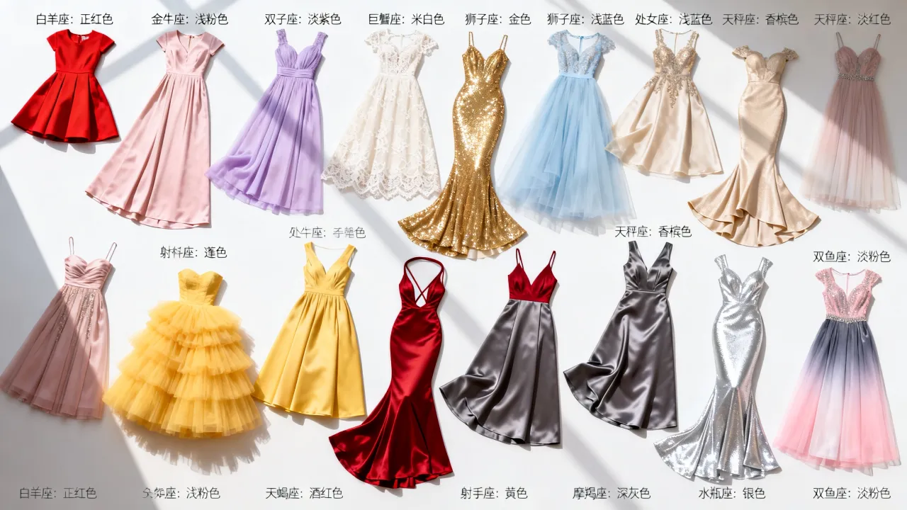 十二星座伴娘裙子怎么选？伴娘礼服颜色搭配推荐